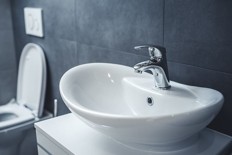 white bathroom sink - LSK Building Westbury, Warminster and Trowbridge
