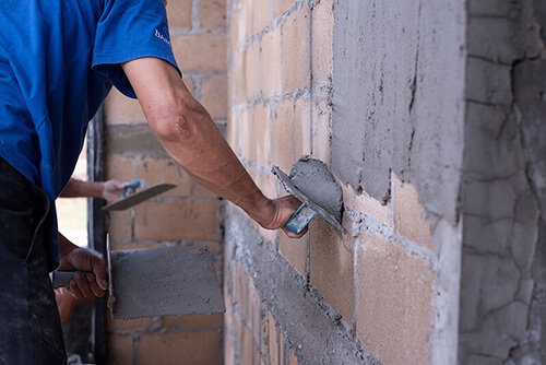 Laying a brick wall - LSK Building Westbury, Warminster and Trowbridge